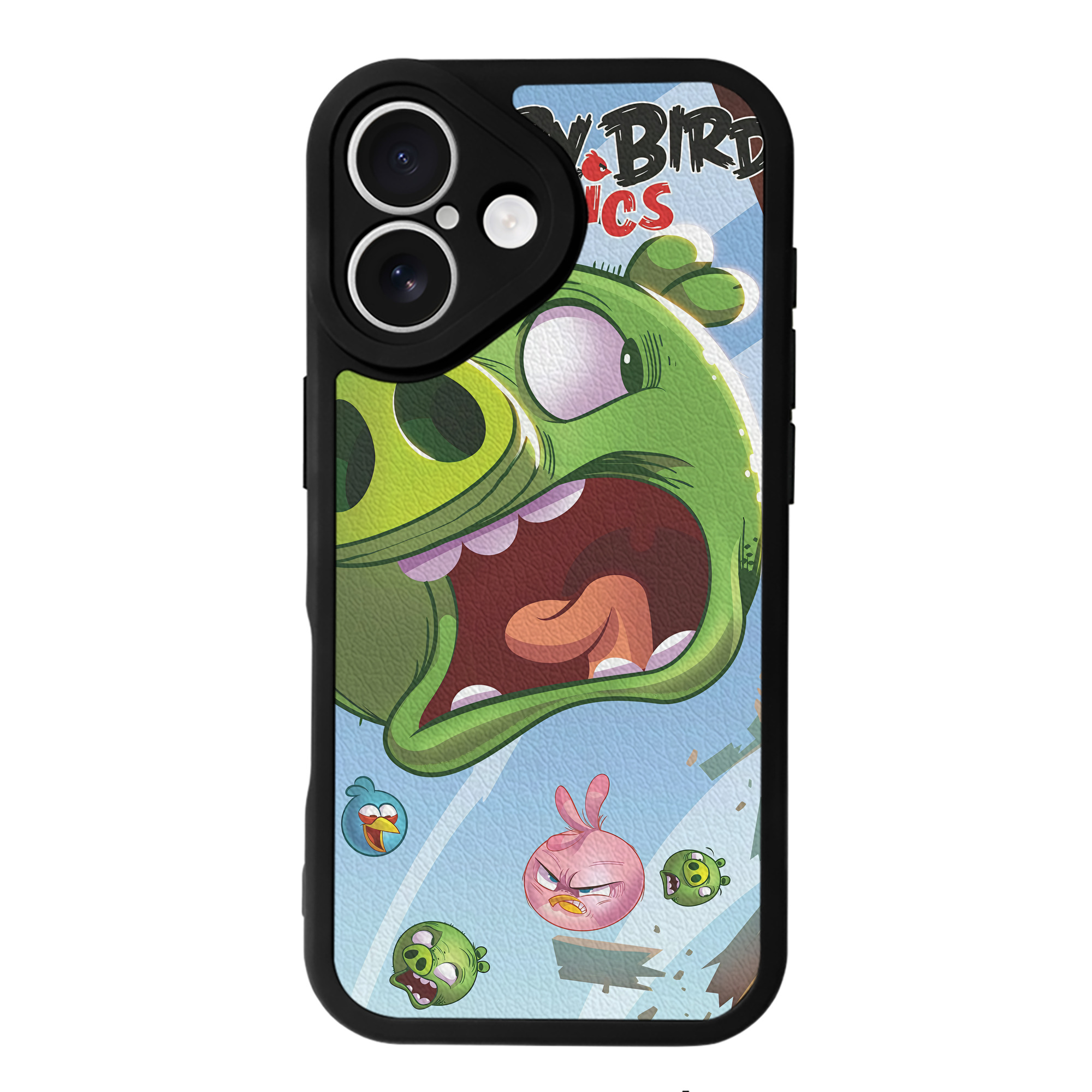 （画像用） Angry Birds アングリーバード 【iPhone 16シリーズ対応】シリコンスマホケース（レザー調） 材質：シリコン